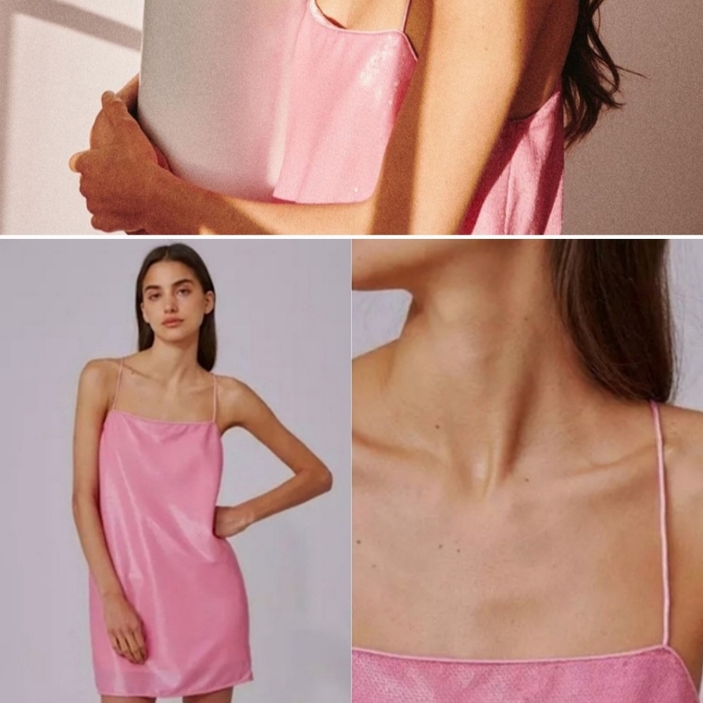 C/MEO As It Goes Sequin Slip Dress NWT